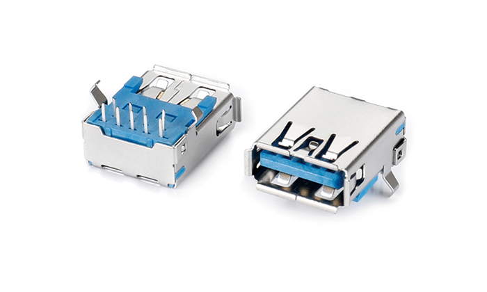 USB3.0 AF 90度DIP彎腳盤(pán)裝 UCF09L-13BN-18P0