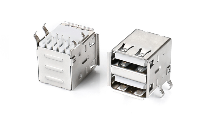 雙層USB2.0一體式PBT主體白色 UAF08L-22SN-28P4