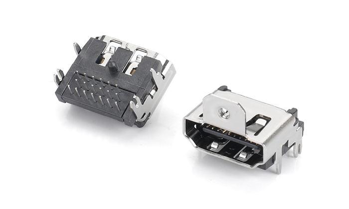 HDMI? AF 三排DIP（有柱）魚叉腳 帶鎖片H2.8 HAF19L-11BN-D1P0