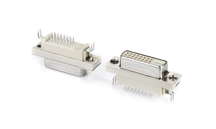 DVI24+1 180度魚(yú)叉式米黃色鉚合（H10.5) VGF25T-28SN-A11P0